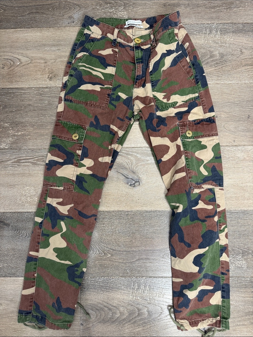 Urban Outfitters Women's Camo Cargo Pants - Green, Brown, Tan 1239